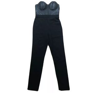 NWT Bebe Spandex Black Removable Strap Jumpsuit